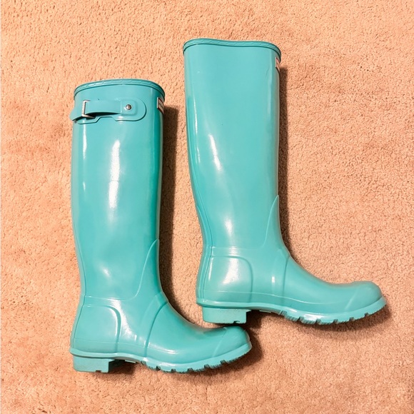 Mint/Tiffany Blue Hunter Rain Boots - Picture 3 of 9